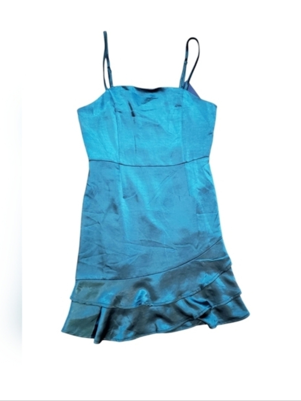 Lulus Green Ruffle Mini Dress Small NWT - Picture 10 of 10
